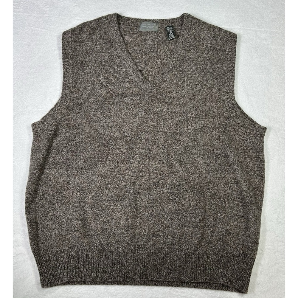 Lord & Taylor Sweater Vest Mens Size XL Knit 100% Lambswool‎
